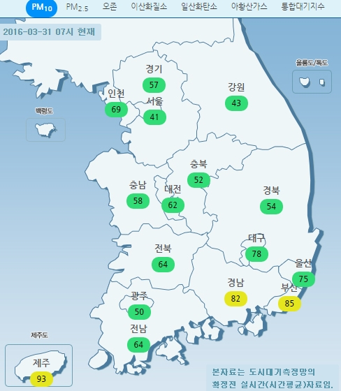 미세먼지 농도 출처:/ 한국환경공단