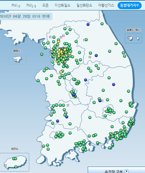 통합대기지수 출처:/ 한국환경공단