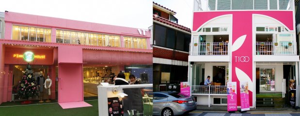 커피나 차(茶) 등을 판매하는 전문점들이 화려하게 변신하고 있다. 수많은 브랜드들이 무한 경쟁을 벌이고 있는 상황에서 조금이라도 고객의 시선을 끌기위해 매장 인테리어에 공을 들이고 있는 것이다. (사진 왼쪽부터) `므농`와 `T100`