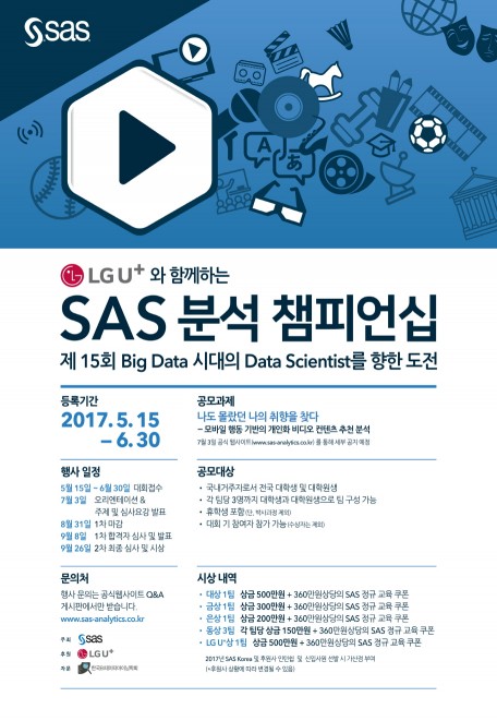 데이터 사이언티스트에 도전!...‘제 15회 SAS 분석 챔피언십’ 개최