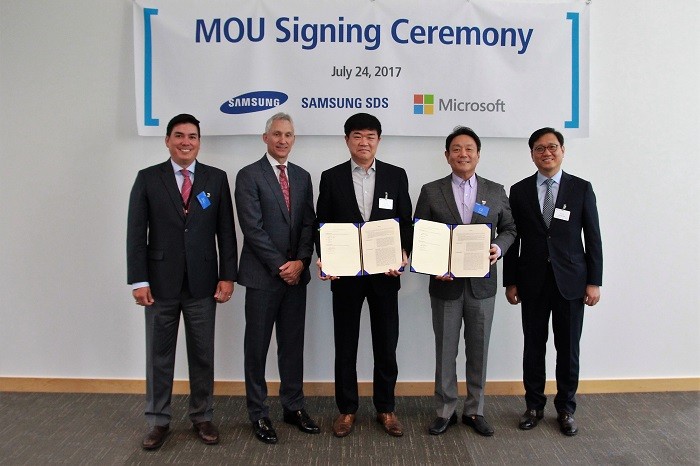 MS 와 삼성SDS의 MOU 체결식