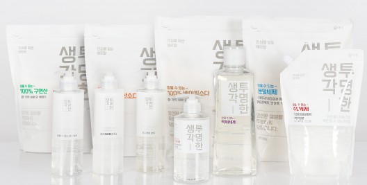 우리나라 최초의 주방세제인 ‘트리오’의 제품 이름으로 사용되어 오던 ‘투명한 생각’이 브랜드 이름으로 격을 높여 토털케어 멀티브랜드로 재탄생했다. 사진=애경 제공