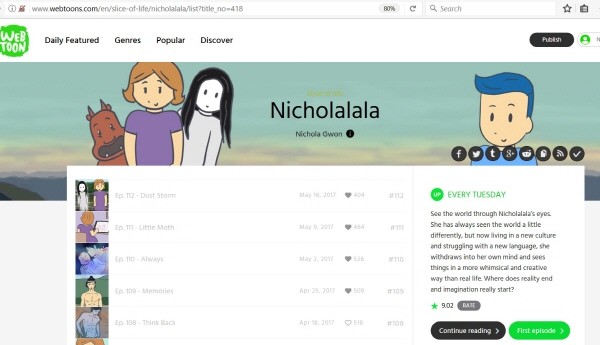 니콜라권(Nichola)은 글로벌 Naver Line webtoon에서 Nicholalala 2년 째 정식작가로 활동 중. 사진=마이 코리안 허즈번드 제공