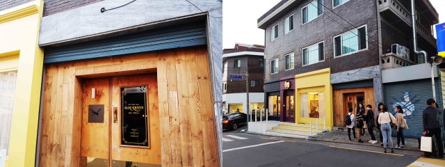 해방촌의 한 간판없는 스테이크하우스/ 문열기 전 줄서는 건 어느덧 기본이 되었다