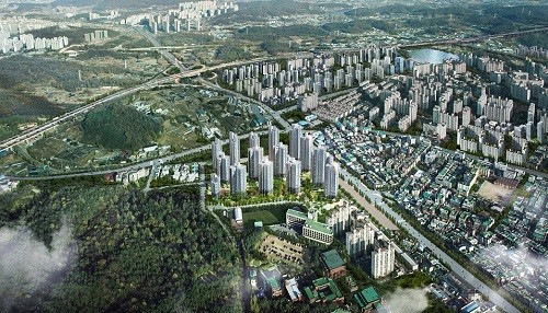 사진 설명: 시흥 ‘대야역 두산위브 더파크’ 투시도 (사진 제공: 두산건설)