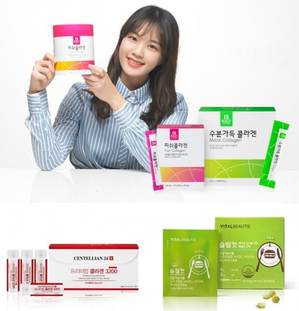 (사진 위) 비타민하우스의 ‘수분가득 콜라겐 젤리’와 ‘피쉬콜라겐’. (사진 아래 왼쪽부터) 동국제약 ‘프리미엄 콜라겐 3200’, 바이탈뷰티 ‘슬림컷’. 사진=각 사 제공