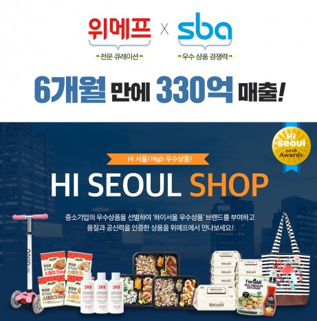 서울시 관내에서 각종 제품을 생산·판매하고 있는 중소기업들의 판로 개척을 위해 소셜커머스 위메프가 지난해 7월 론칭한 ‘하이서울샵’이 소비자들로부터 좋은 반응을 얻고 있는 것으로 나타났다. 사진=위메프 제공