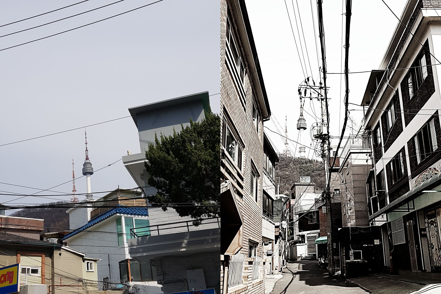 남산 바로 아래 동네는 오르막길이 있어 입체적인 골목 경험이 가능하다