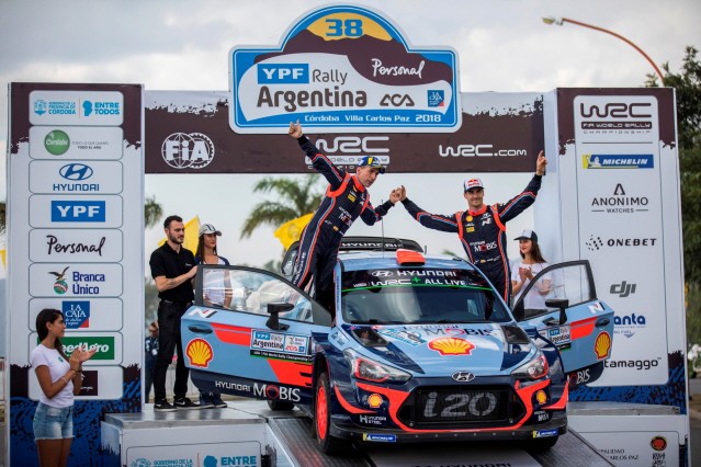 현대차, WRC 아르헨티나 랠리서 더블 포디움 달성