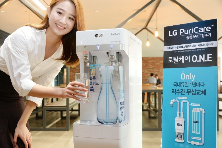LG ‘퓨리케어 슬림스탠드정수기’ 출시, ‘케어솔루션’ 위생 관리도 가능해