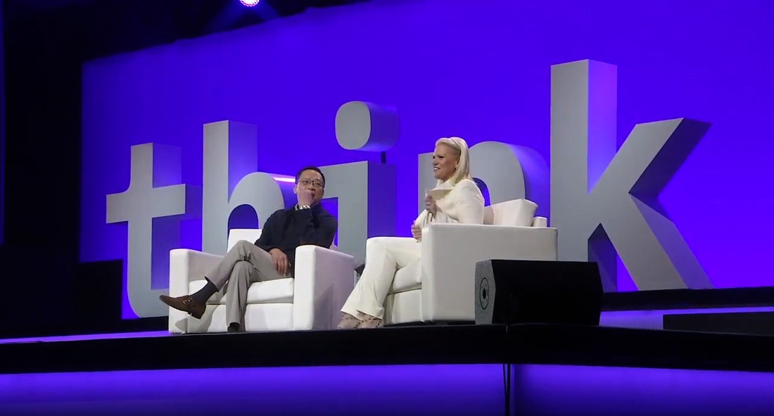 미국 샌프란시스코 모스콘 센터에서 열린 ‘IBM THINK 2019’에서 현대카드∙커머셜과 IBM은 AI와 블록체인 협력을 발표했다. 사진제공 = 한국IBM