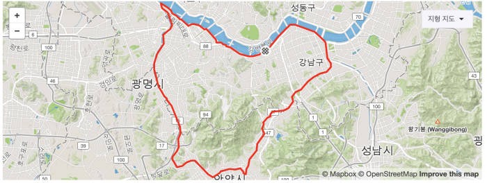 GPS를 이용해 운동경로로 그림을 만드는 놀이가 인기