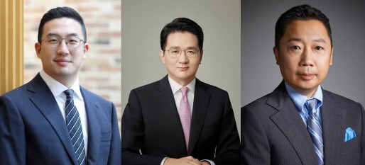 (왼쪽부터)구광모 LG그룹 회장, 조원태 한진칼 회장, 박정원 두산그룹 회장.