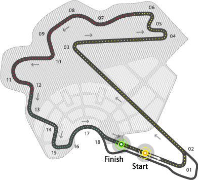 ▲ 코리아 인터내셔널 서킷의 레이아웃