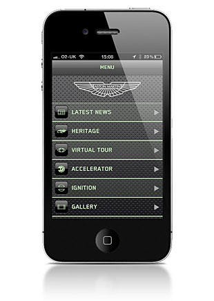 애스톤 마틴의 진지한 아이폰 앱