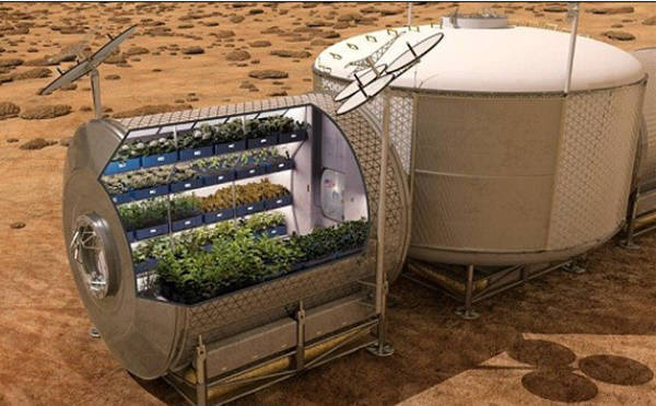 오는 2030년대 중반 화성탐사대는 이런 온실 농사를 짓게 된다. 사진=나사