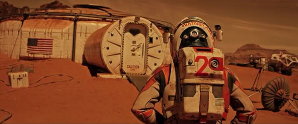 영화마션에 등장하는 화성탐사대의 아레스3 탐사기지. 사진=20세기폭스