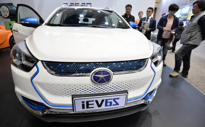중국 자동차 업체 JAC 소형 전기 크로스오버차량 `iEV6S`
