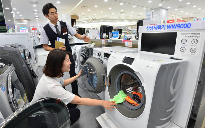 저소음 표시 인증을 받은 삼성전자 드럼세탁기 버블샷.
사진=김동욱기자 gphoto@etnews.com