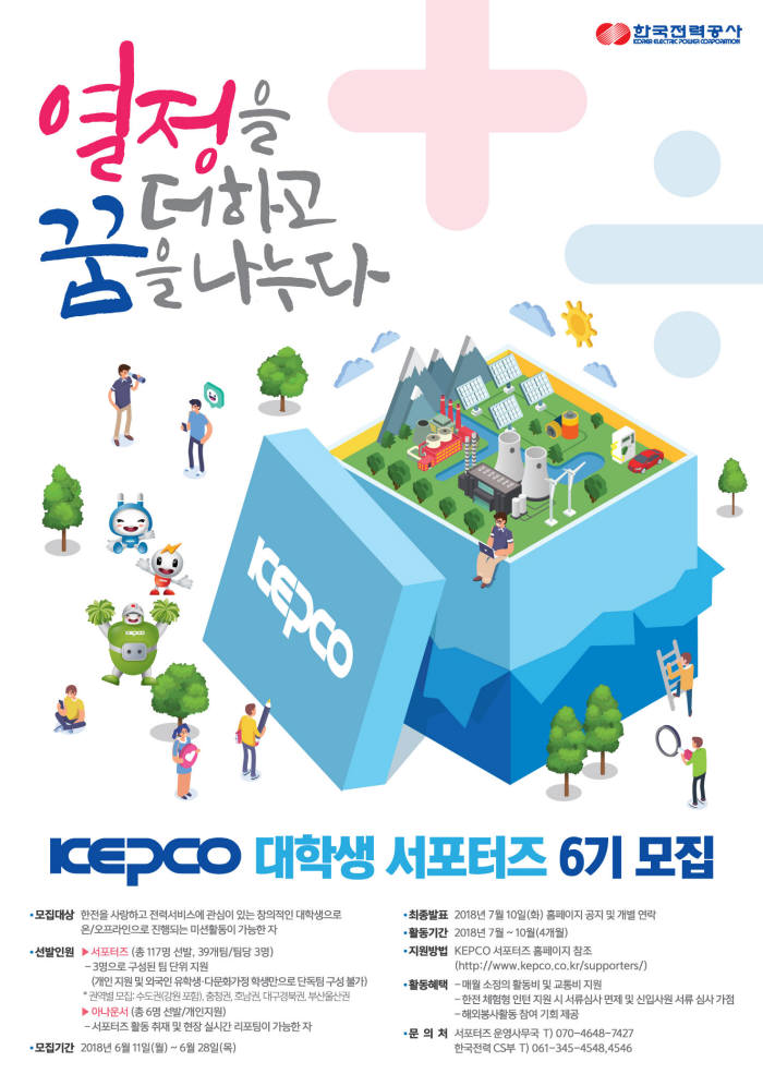 한전, 대학생 서포터즈 6기 모집