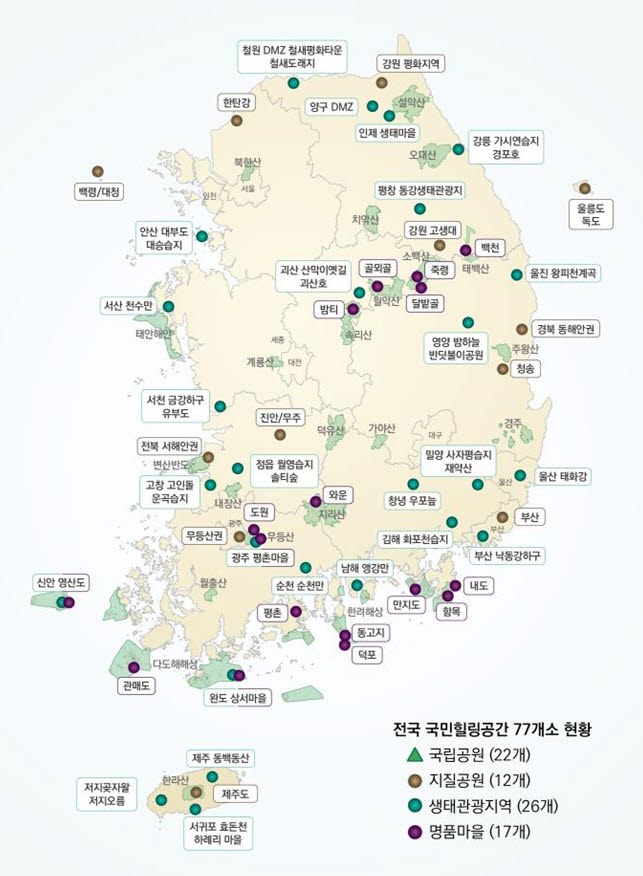 전국 국민 치유공간 현황