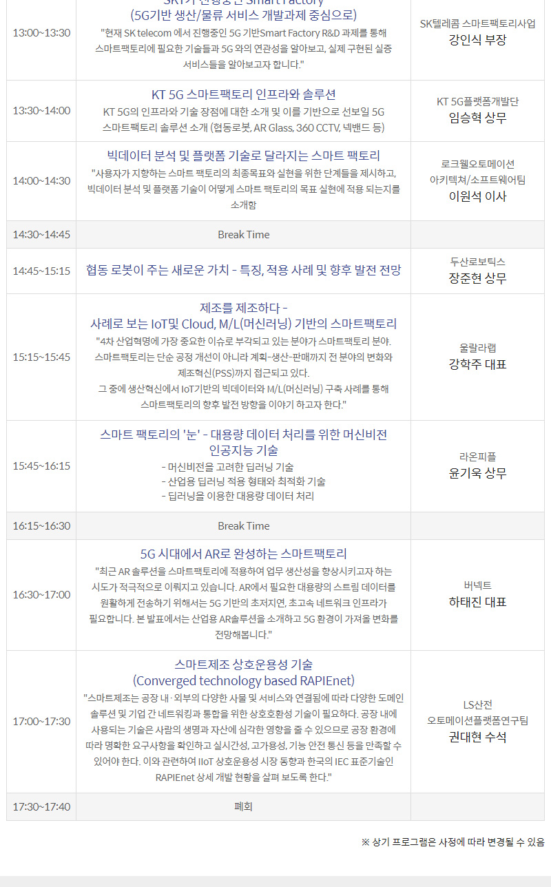 5G 플러스 스마트 팩토리 코리아 2019