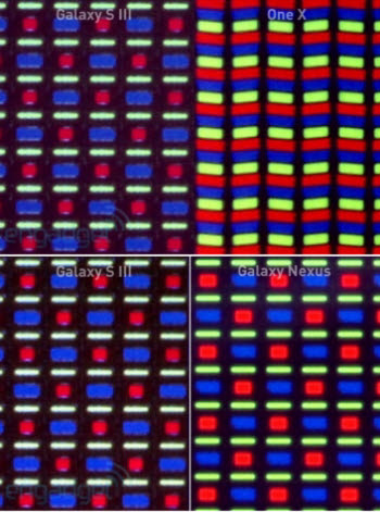 이미지 출처 : 엔가젯(http://www.engadget.com) - 사진 위 : 갤럭시S3과 HTC 원 X, 사진 아래 : 갤럭시 S3과 갤럭시 넥서스