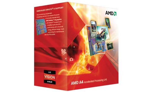 ▲ 그래픽칩셋을 내장한 AMD 퓨전APU.