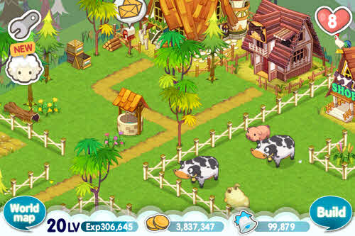 △ 타이니팜. 그럴싸한 전투 시스템 하나 없지만 스마트폰용 게임 시장에서 하루 평균 70만 명이 즐길 만큼 성공을 거뒀다.