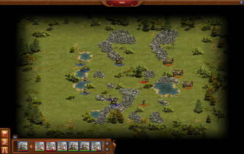 △ 전투 같은 전략적 재미는 게이머와 AI간 전투로 대체했다. 대륙지도를 통해 마치 문명처럼 웹게임을 즐길 수 있다.