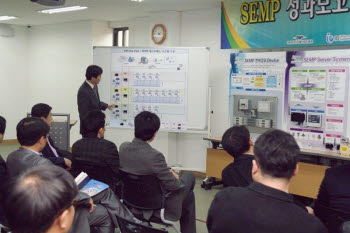 SW융합산업이 미래산업의 핵심 키워드로 떠오르면서 기존 제조업기반이 탄탄한 영남권이 SW융합의 거점으로 떠오르고 있다. 사진은 DIP가 SW융합산업지원사업을 통해 개발된 `스마트 에너지관리 플랫폼(SEMP:Smart Energy Management Platform)`이 성과보고회 모습.