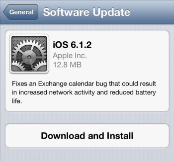 애플, iOS 6.1.2 배포…6.1의 배터리 광탈·통신 접속 문제 해결