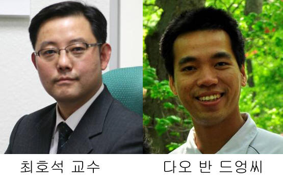 투명전극 제조 기술을 개발한 충남대 화학공학과 최호석 교수(왼쪽)와 박사 과정을 밟고 있는 다오 반 드엉씨.