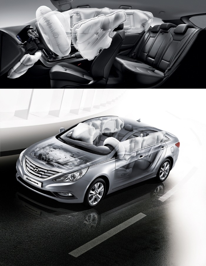 (위부터) 현대 i40 에어백, 쏘나타 에어백