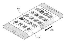 삼성전자가 미국 특허상표국에 출원한 곡면 디스플레이 휴대폰의 설계 도면.