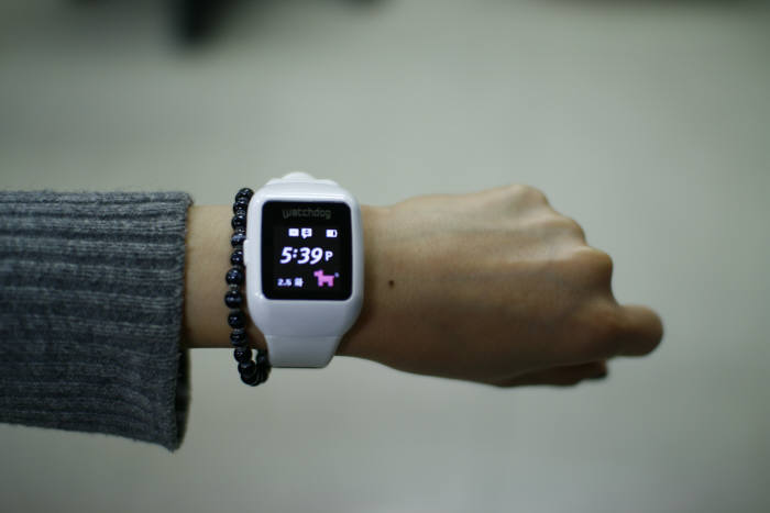 이담정보통신의 와치독을 착용한 모습.
