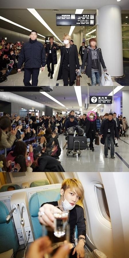 김재중 일본 입국 평일 팬 공항 마중