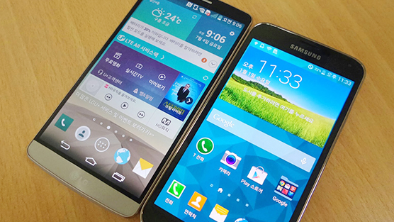 LG G3 vs. 삼성 갤럭시 S5 광대역 LTE-A…QHD 디스플레이 어떻게 다른가?