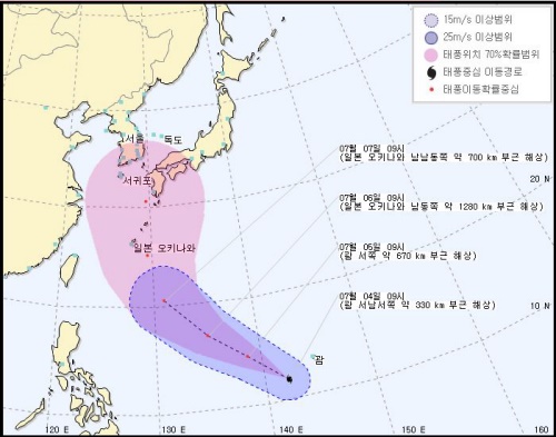 태풍 너구리 북상 