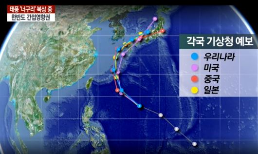 태풍 너구리 경로