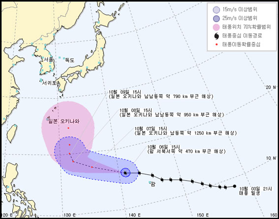 태풍 판폰 19호 태풍 봉퐁
 출처:/기상청