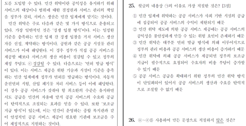 2015 대학수학능력시험, 1교시 국어 영역 출제 방향