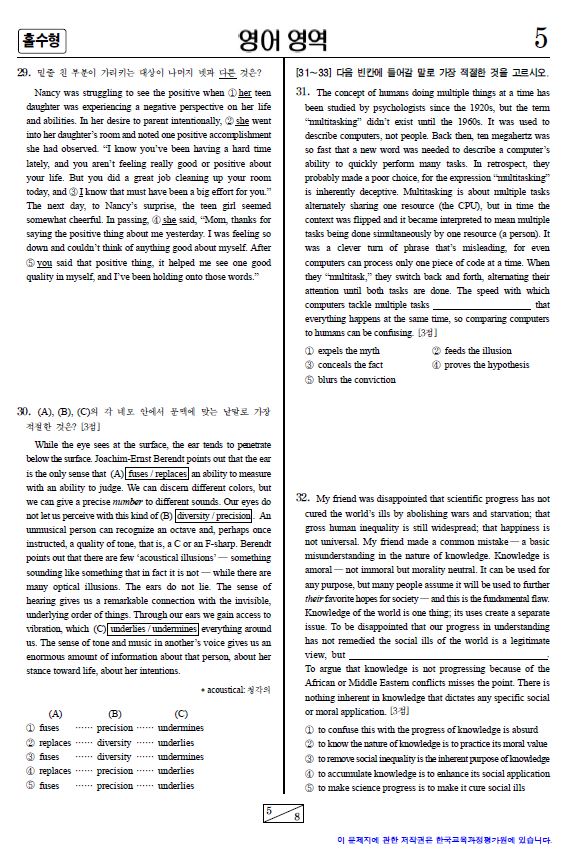 2015 대학수학능력시험 3교시 영어 영역 홀수형 문제지