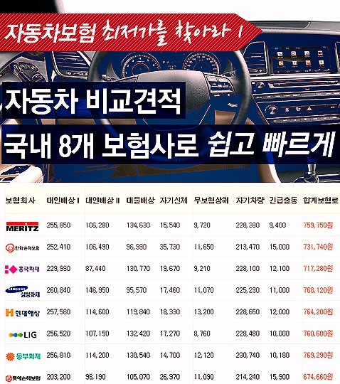 실시간 자동차보험료 비교견적으로 합리적인 선택 도움받아