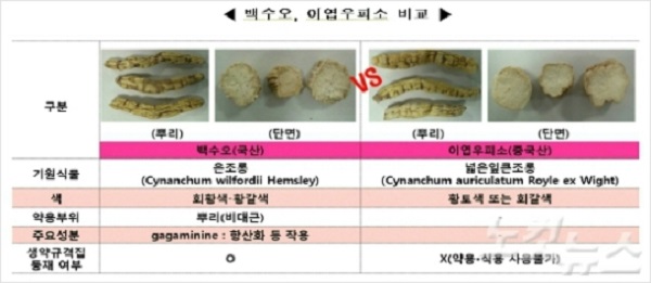 내츄럴엔도텍 백수오
 출처:/ 한국소비자원