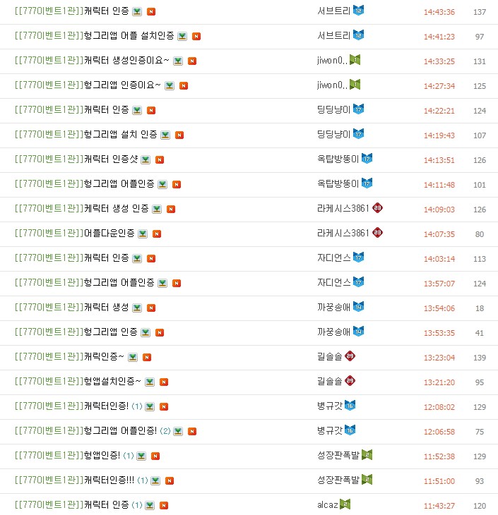 메이플스토리2 헝그리앱, 넥슨 캐시 100% 지급 이벤트에 유저들 북새통