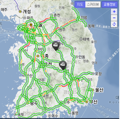 고속도로 교통상황
 출처:/ 고속도로 교통상황