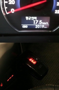 ▲사진설명: 싼타페 운전자가 파워세이버 프로 장착후 향상된 연비를 동호회에 게재했다. 