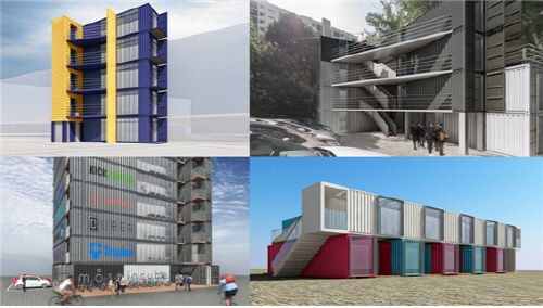 주거, 상점, 창업공간 등 모스인큐브 모듈의 다양한 적용 예시