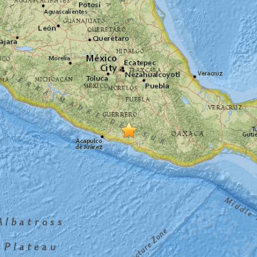 멕시코시티에 규모 5.5 지진
 출처:/ 미국 지질조사국(USGS)